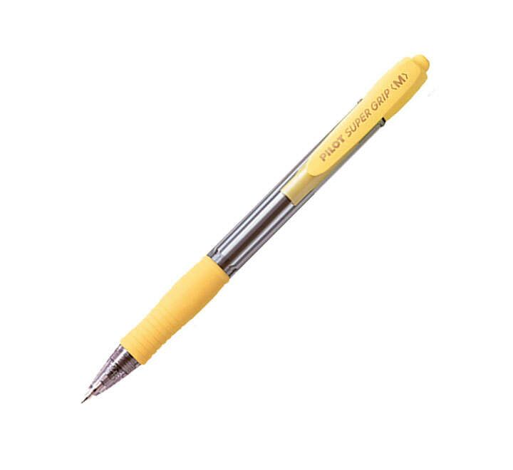 131194_1 Pilot Boligrafo de Bola Retractil SuperGrip - Punta Redonda 1.0mm - Trazo 0.27mm - Tinta de Aceite - Grip Ergonomico - Color Amarillo - Imagen 1