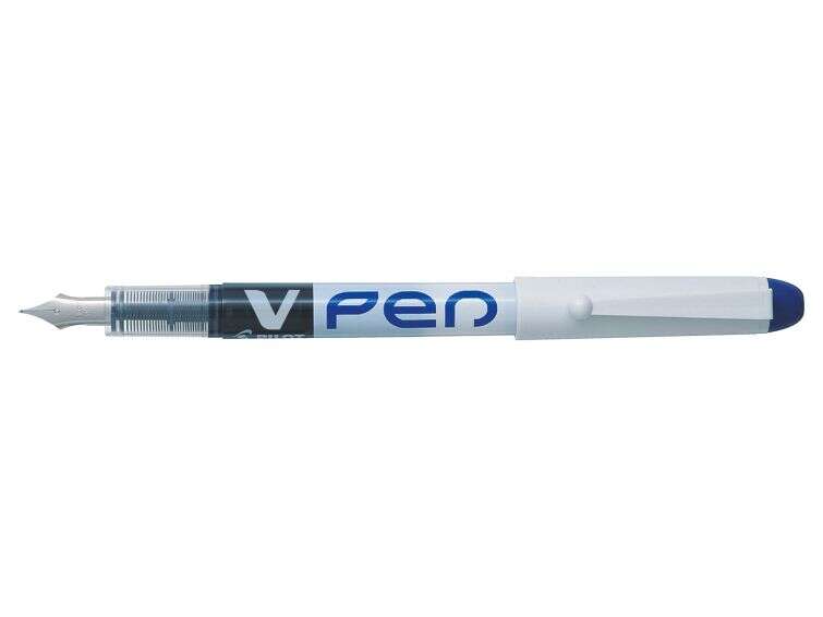 131584_1 Pilot Pluma Estilografica V-Pen Desechable Tinta Liquida - Punta de Acero - Trazo de 0.5mm - Color Azul - Imagen 1