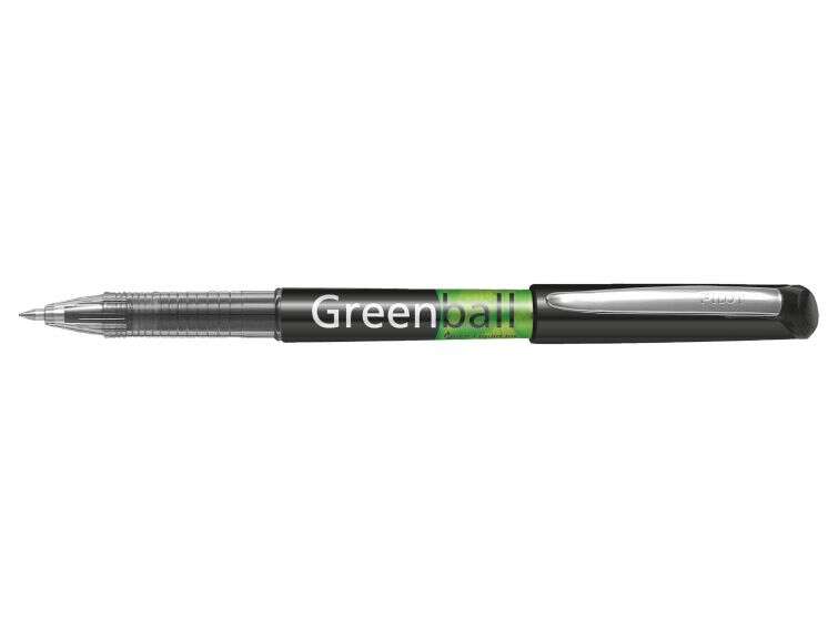 131769_1 Pilot Boligrafo de Tinta Liquida Greenball - Recargable - Fabricado con Plastico Reciclado - Punta Media 0.7mm - Trazo 0.35mm - Color Negro - Imagen 1