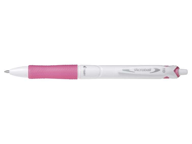 131864_1 Pilot Boligrafo de Bola Retractil Acroball PureWhite - Recargable - Fabricado con Plastico Reciclado - Punta Redonda 1mm - Trazo 0.28mm - Grip Ergonomico - Color Rosa - Imagen 1