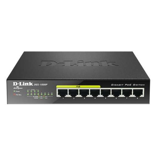 133259_1 D-Link Switch 8 Puertos Gigabit 10/100/1000 Mbps - PoE - Imagen 1