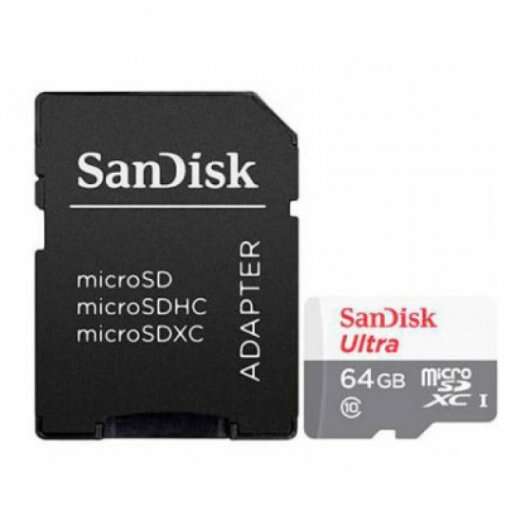 134419_1 Sandisk Ultra Tarjeta Micro SDXC 64GB UHS-I U1 Clase 10 100MB/s + Adaptador SD - Imagen 1