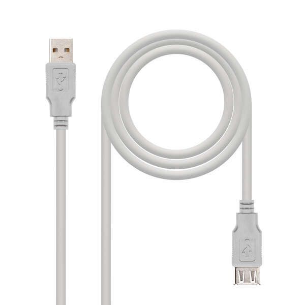 137914_1 Nanocable Cable Prolongador USB-A 2.0 Macho a USB-A Hembra 3m - Imagen 1