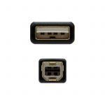 Nanocable Cable de Impresora con Ferrita USB-B 2.0 Macho a USB-A Macho 2m - Imagen 3