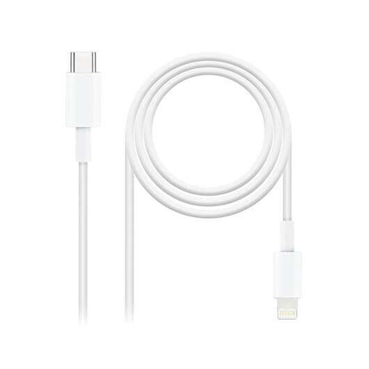138544_1 Nanocable Cable USB-C Macho a Lightning Macho 1m - Color Blanco - Imagen 1
