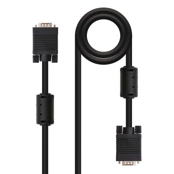 138574_1 Nanocable Cable SVGA con Ferrita HDB15 Macho a HDB15 Macho 1.80m - Color Negro - Imagen 1