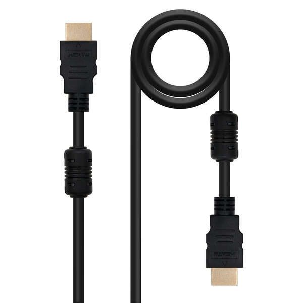 138819_1 Nanocable Cable HDMI v1.4 con Ferrita Macho a HDMI v1.4 con Ferrita Macho 3m - Alta Velocidad - Color Negro - Imagen 1