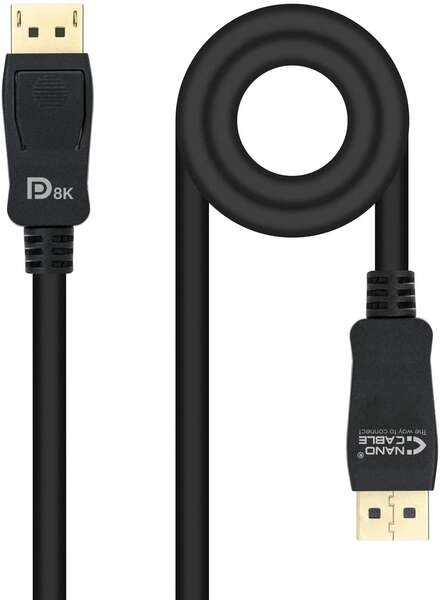 138894_1 Nanocable Cable DisplayPort 1.4 Macho a DisplayPort 1.4 Macho 1m - Certificado VESA - Color Negro - Imagen 1