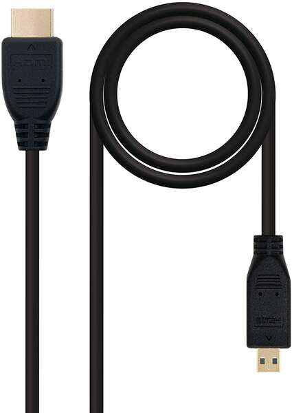 138999_1 Nanocable Cable Micro HDMI v1.4 Macho a HDMI v1.4 Macho 0.80m - Alta Velocidad - Color Negro - Imagen 1