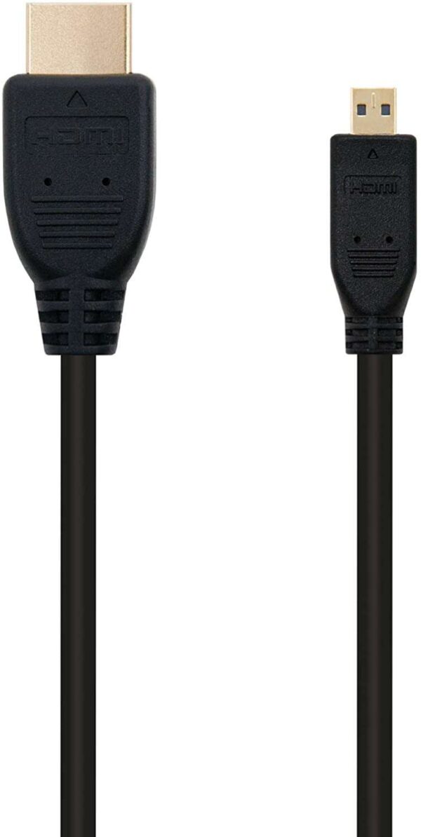 Nanocable Cable Micro HDMI v1.4 Macho a HDMI v1.4 Macho 1.80m - Alta Velocidad - Color Negro - Imagen 2