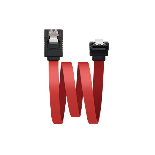 139239_1 Nanocable Cable Datos SATA Acodado con Anclajes 0.50m - Color Rojo - Imagen 1
