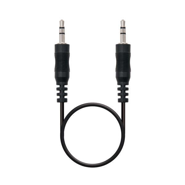 141709_1 Nanocable Cable Audio Estereo Jack 3.5mm Macho a Jack 3.5mm Macho 1.50m - Color Negro - Imagen 1