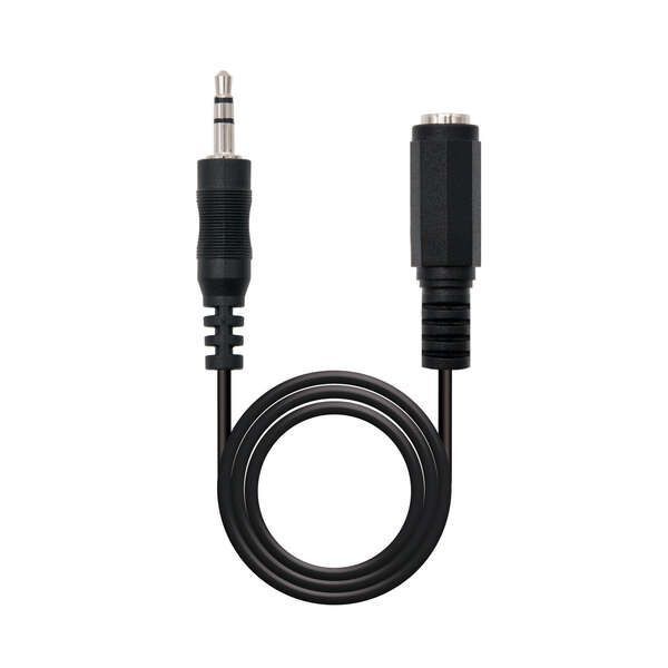 141739_1 Nanocable Cable Audio Estereo Jack 3.5mm Macho a Jack 3.5mm Hembra 5m - Color Negro - Imagen 1