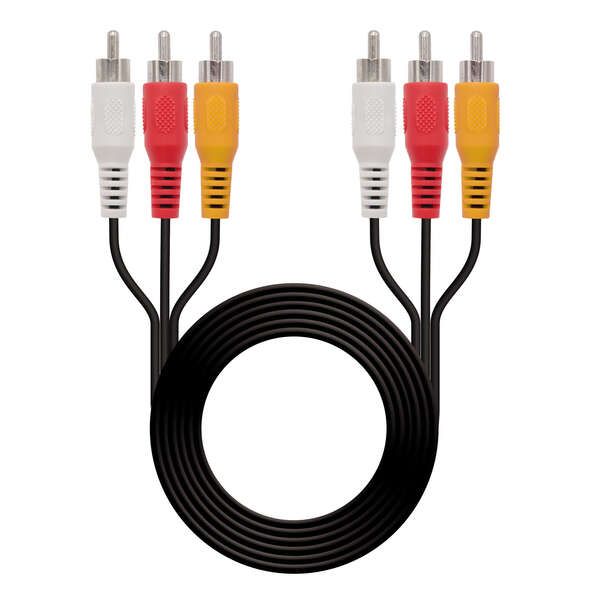 141809_1 Nanocable Cable Audio Video 3x RCA Macho a 3x RCA Macho 1.80m - Color Negro - Imagen 1