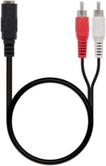 Nanocable Cable Audio Estereo Jack 3.5mm Hembra a 2x RCA Macho 1.50m - Color Negro