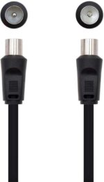 Nanocable Cable de Antena TV 75 OHM Macho/Hembra 1.80m - Color Negro - Imagen 2