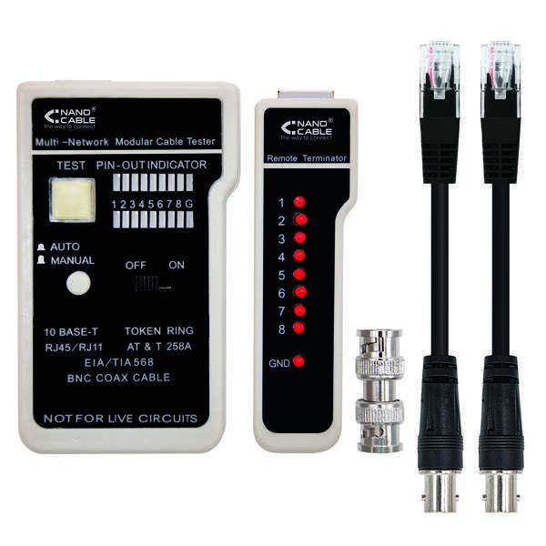 141934_1 Nanocable Testeador para Cable RJ11/RJ12/RJ45, Coaxial - Imagen 1