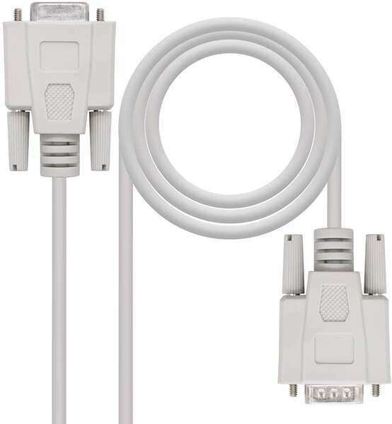142084_1 Nanocable Cable Serie RS232 DB9 Macho a DB9 Hembra 3m - Color Beige - Imagen 1