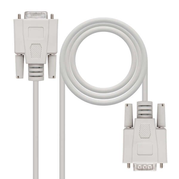142109_1 Nanocable Cable Serie Modem DB9 Macho a DB9 Hembra 6m - Color Beige - Imagen 1