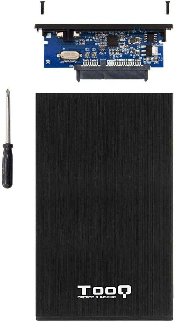 Tooq Carcasa Externa HDD/SDD 2.5" hasta 9,5mm SATA USB 3.0 - Color Negro - Imagen 3
