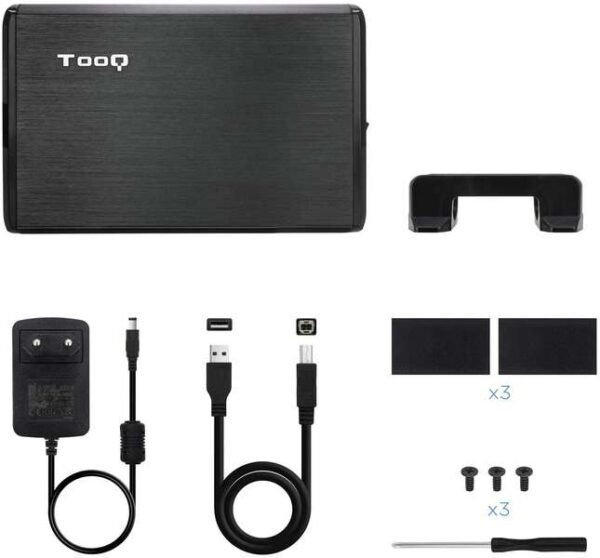 Tooq Carcasa Externa HDD 3.5" SATA USB 2.0 con Soporte - Color Negro - Imagen 4