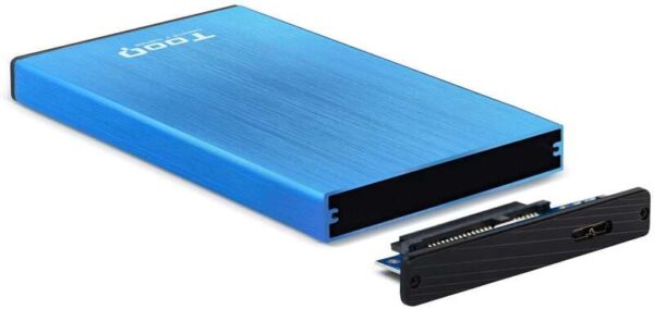 Tooq Carcasa Externa HDD/SDD 2.5" hasta 9,5mm SATA USB 3.0 - Color Azul - Imagen 2
