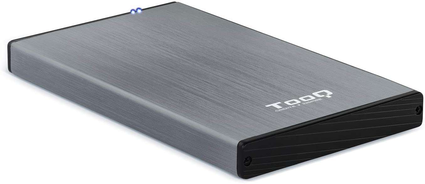 142284_1 Tooq Carcasa Externa HDD/SDD 2.5" hasta 9,5mm SATA USB 3.0 - Color Gris - Imagen 1