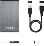 Tooq Carcasa Externa HDD/SDD 2.5" hasta 9,5mm SATA USB 3.0 - Color Gris - Imagen 4