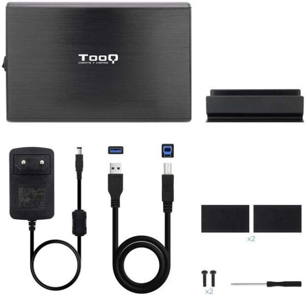 Tooq Carcasa Externa HDD 3.5" SATA USB 3.0/3.1 Gen1 con Soporte - Color Negro - Imagen 4