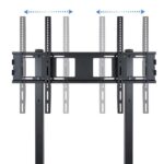 Tooq Soporte de Pantalla de Suelo con Ruedas 37"-100" - Bloqueo de Ruedas - Dos Estantes - Peso Max 150Kg - VESA 800X600mm - Color Negro - Imagen 4
