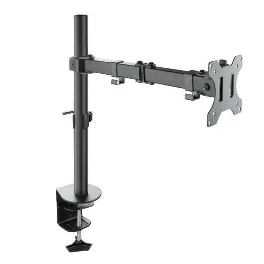 142889_1 Tooq Soporte de Mesa con Brazo Articulado para Monitor de 13"-32" - Giratorio e Inclinable - Gestion de Cables - Peso Max 8kg - VESA 100x100mm - Color Negro - Imagen 1