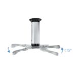 Tooq Soporte Universal de Techo para Proyector - Inclinable y Giratorio - Peso Max 10Kg - Color Plata - Imagen 3