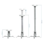 Tooq Soporte Universal de Techo para Proyector - Inclinable y Giratorio - Peso Max 20Kg - Color Plata - Imagen 2