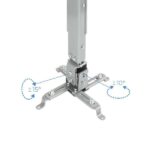 Tooq Soporte Universal de Techo para Proyector - Inclinable y Giratorio - Peso Max 20Kg - Color Plata - Imagen 3