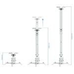 Tooq Soporte Universal de Techo para Proyector - Inclinable y Giratorio - Peso Max 20Kg - Color Blanco - Imagen 2