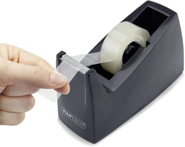 143254_1 Rapesco Portarollos para Cinta Adhesiva 19mmx33m - Base de Goma Antideslizante - Cinta no Incluida - Imagen 1