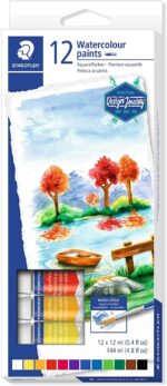 Pack de 12 Tubos de Acuarela 12ml - Colores Brillantes - Usar en Papel Acuarela o Cartulina - Colores Surtidos