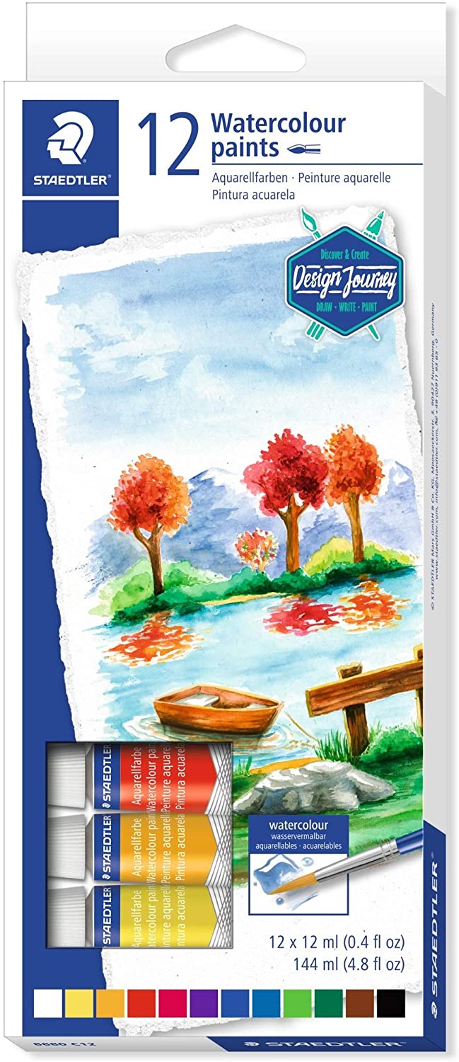 143264_1 Pack de 12 Tubos de Acuarela 12ml - Colores Brillantes - Usar en Papel Acuarela o Cartulina - Colores Surtidos - Imagen 1