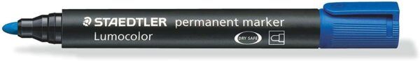 Staedtler Lumocolor 352 Rotulador Permanente - Punta Redonda - Trazo 2mm Aprox - Capuchon con Clip - Secado Rapido - Color Azul - Imagen 2