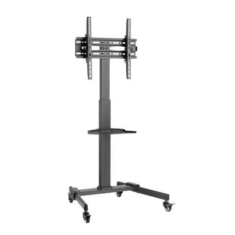 157050_1 Cromad Soporte de Suelo con Ruedas para TV 32"-55" - Bloqueo de Ruedas - Ajustable en Altura - Bandeja Multiusos - Peso Max 35Kg - VESA 400X400mm - Imagen 1