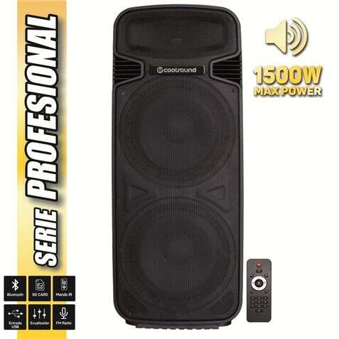 157455_1 Coolsound Pro 500 Altavoz Autoamplificado Bluetooth 1500W 2x15" 450W RMS - USB, SD, Entrada Mic. Jack 6.3mm - Mando a Distancia - Imagen 1