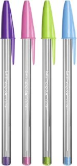 Bic Cristal Fun Pack de 4 Boligrafos de Bola - Punta Redonda de 1.6mm - Trazo 0.42mm - Tinta con Base de Aceite - Colores Surtidos - Imagen 2
