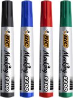 Bic Marking 2300 Ecolutions Pack de 4 Rotuladores Permanentes - Punta Biselada - Tinta con Base de Alcohol - Ecologico - Colores Surtidos - Imagen 2