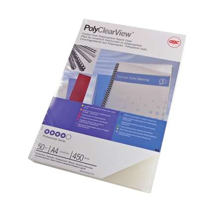 158720_1 GBC PolyClearView Pack de 100 Portadas de Encuadernar A4 - 300 Micras - Color Transparente Mate - Imagen 1