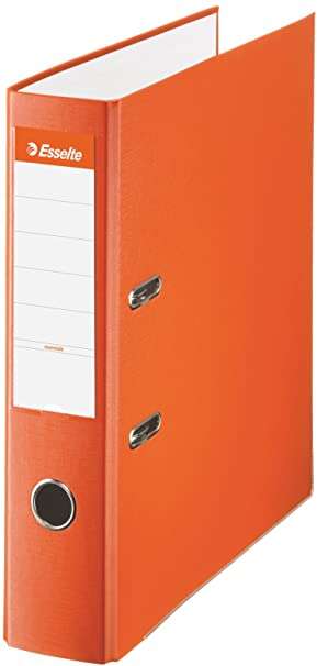 158785_1 Esselte Archivador de Palanca - Formato Folio - Lomo 75mm - Capacidad para 500 Hojas - Color Naranja - Imagen 1