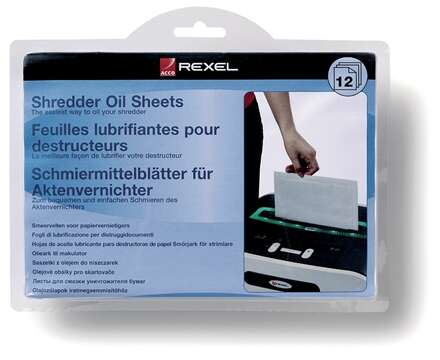159250_1 Rexel Pack de 12 Hojas Lubricantes para Destructoras - Imagen 1