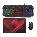 Pack Teclado + Ratón 4000dpi 6 Botones + Alfombrilla 350 x 250mm - Conectividad USB - Retroiluminación RGB - Antighosting - Cable de 1.50m