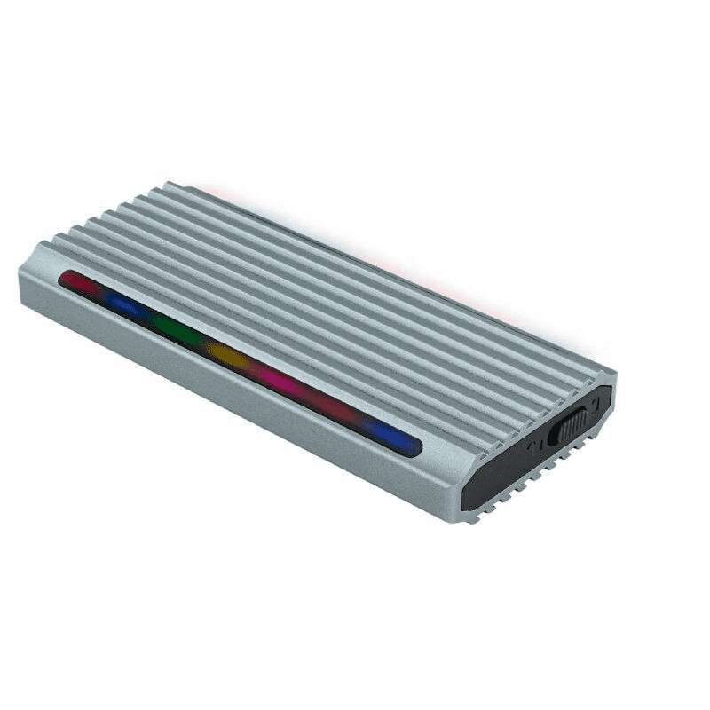 160660_1 Tooq Shinobi Carcasa Externa SSD M.2 NGFF/NVMe USB-A 3.1 Gen2 RGB - Imagen 1