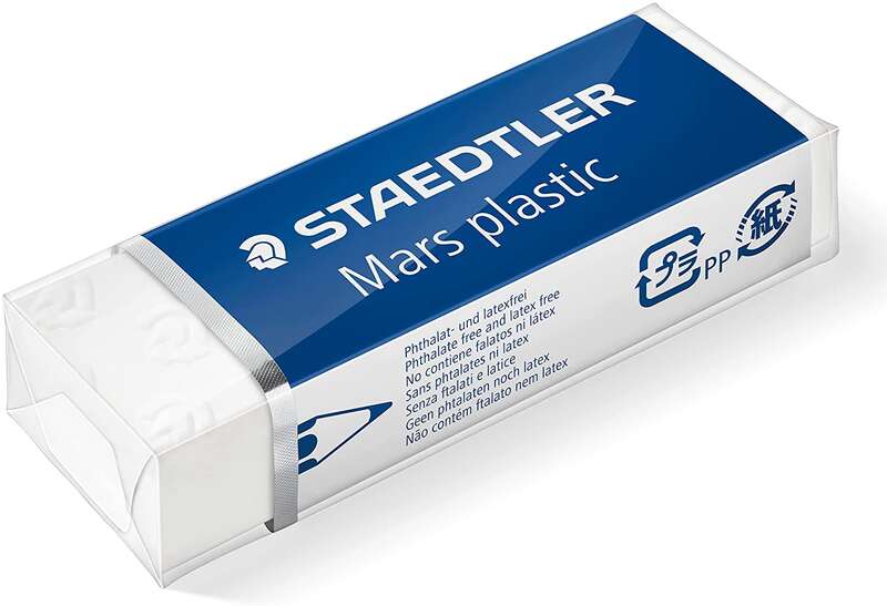 162885_1 Staedtler Mars Plastic 526 50 Goma de Borrar - Plastico - Alta Precision - Color Blanco - Imagen 1