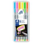 Staedtler Triplus Fineliner 334 Pack de 6 Rotuladores de Punta Fina - Trazo 0.3mm Aprox - Tinta Base de Agua - Colores Surtidos - Imagen 2